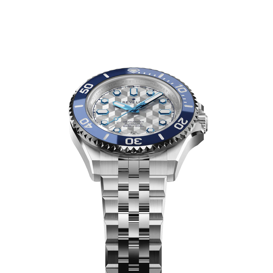 Hexmariner 39 Metallic White CNC Guilloche