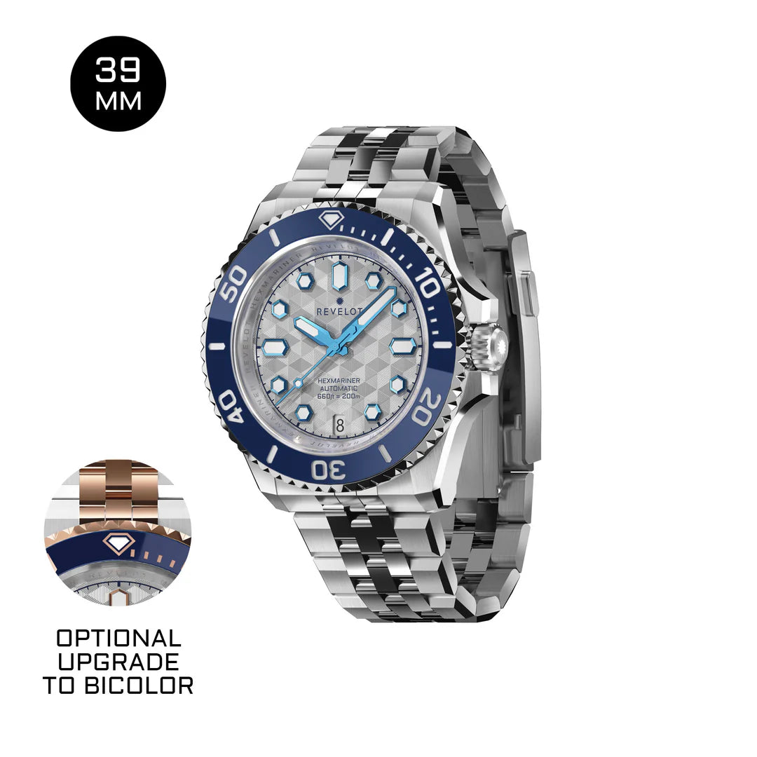 Hexmariner 39 Metallic White CNC Guilloche