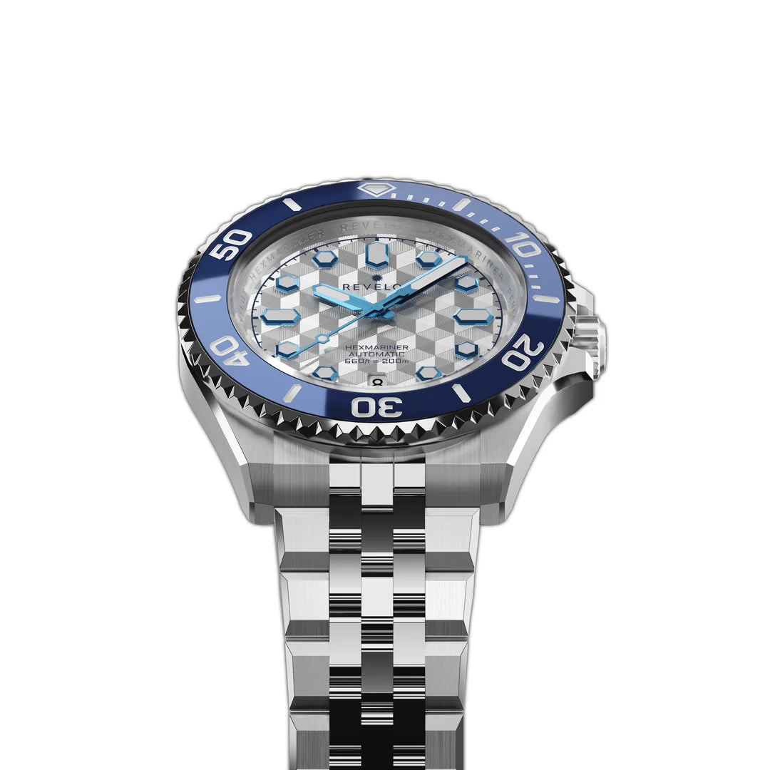 Hexmariner 42 Metallic White CNC Guilloche