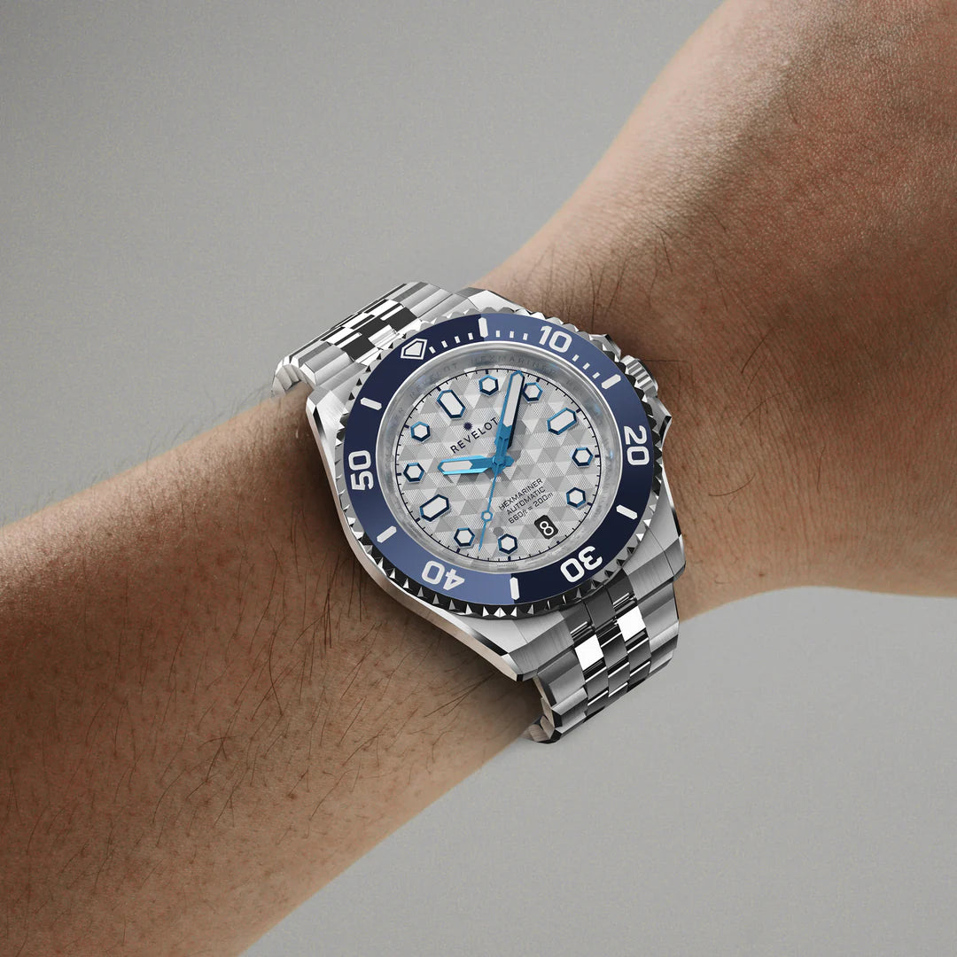 Hexmariner 42 Metallic White CNC Guilloche