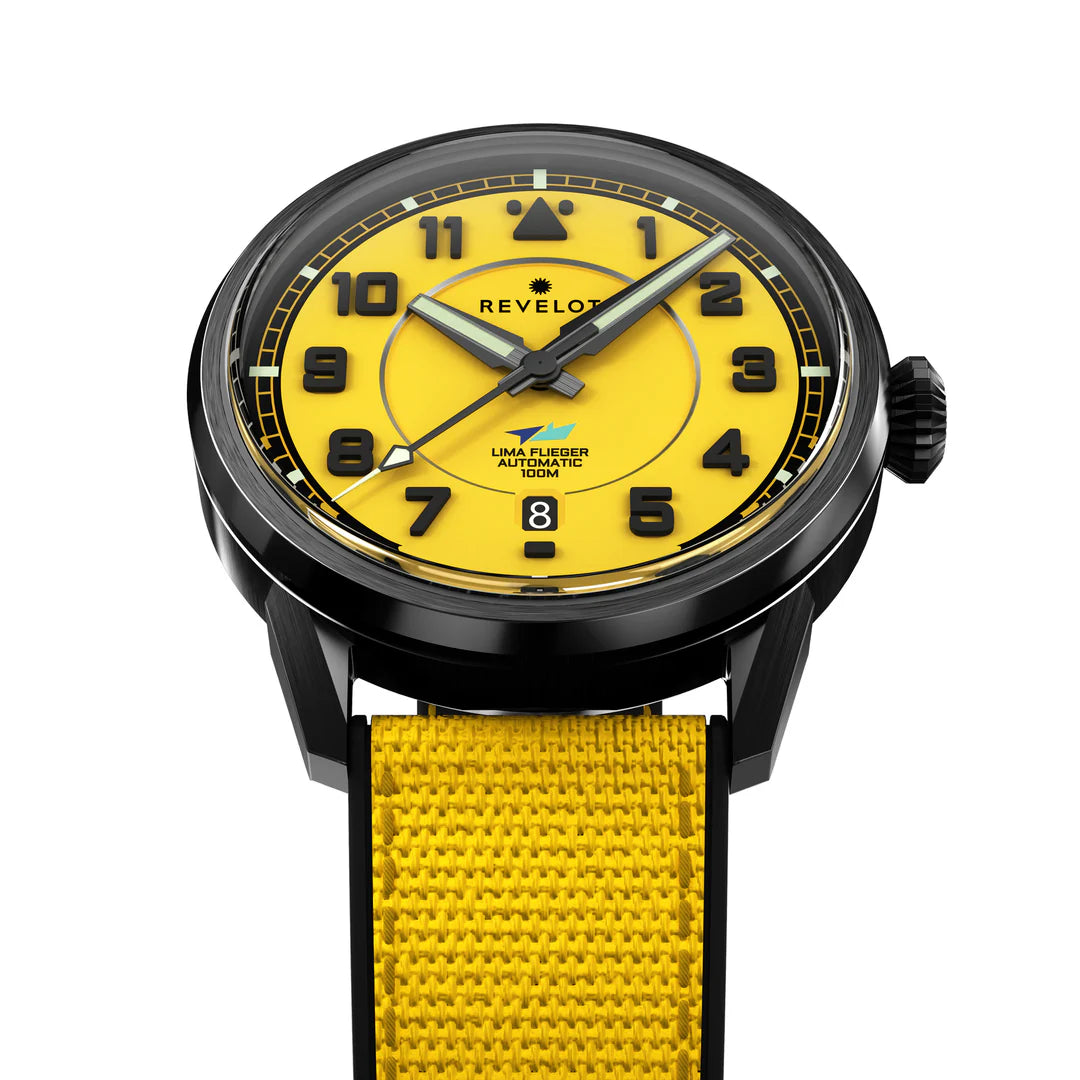 LIMA Flieger Yellow Luminova Grade 5 Titanium DLC