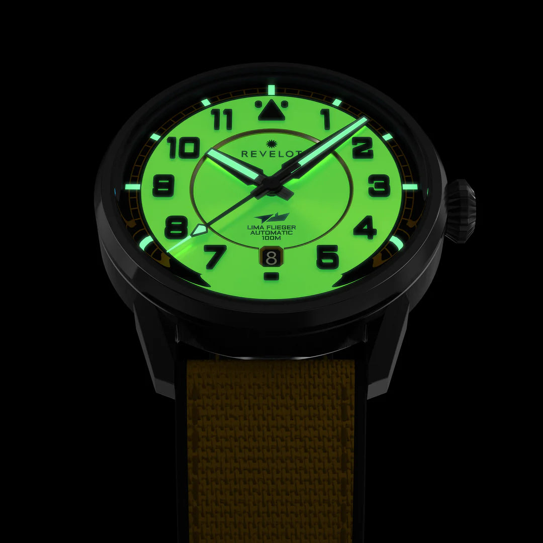 LIMA Flieger Yellow Luminova Grade 5 Titanium DLC