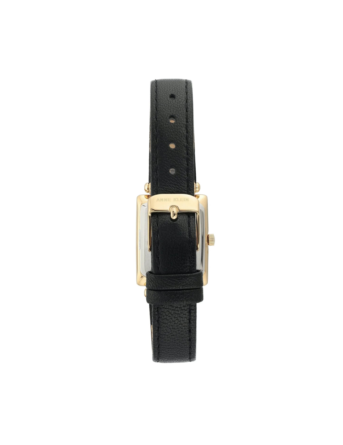 Rectangular Case Leather Strap Watch AK/3752CRBK