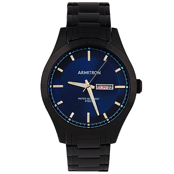 Armitron Men's Day/Date Function 43mm Watch Black/Blue (20-5174NVTI)