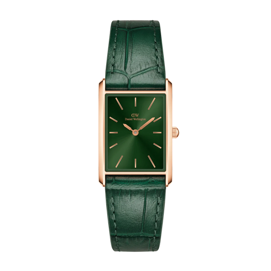 Bound Crocodile Emerald Sunray Rose Gold Watch DW00100694