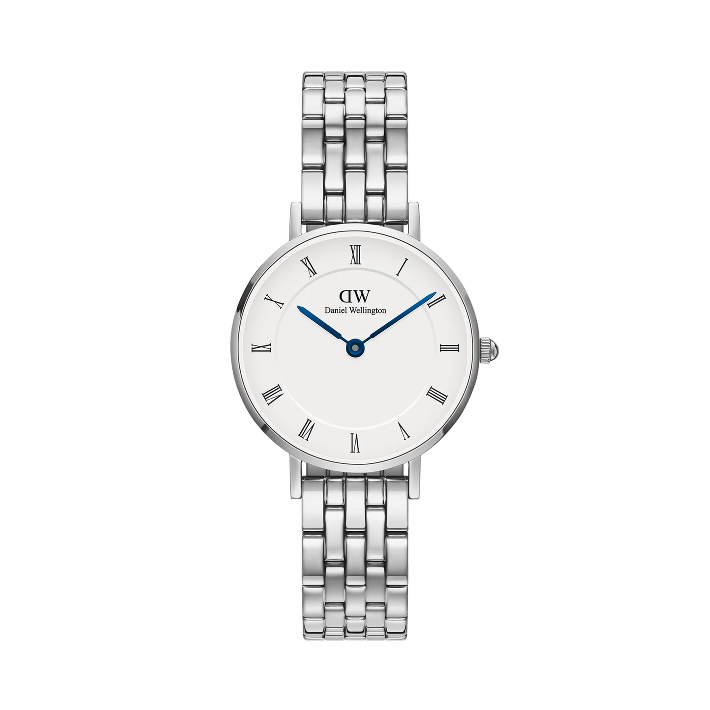 Petite Roman Numerals 5-Link Silver 28mm Watch DW00100685