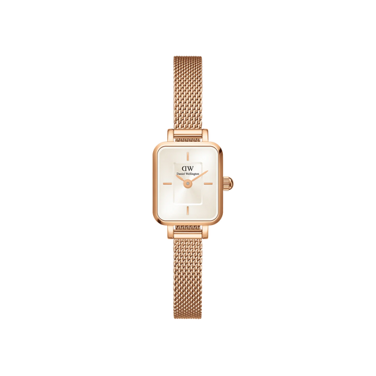 Quadro Mini Melrose Rose Gold Champagne Watch DW00100651