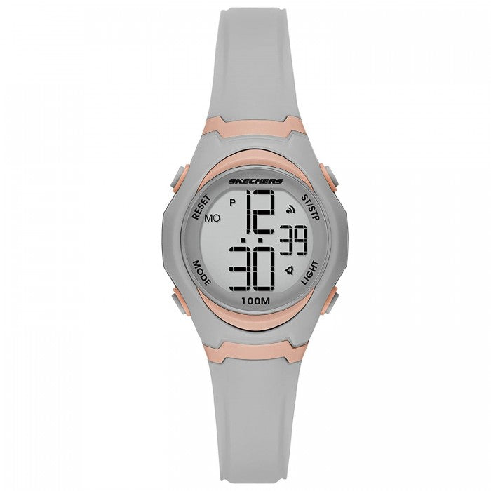 Copy of Quartz Digital Rose Gold-Tone Plastic Case & Light Grey Silicone Watch