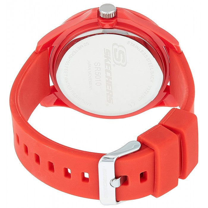Quartz Analog Red-Tone Silicone Strap Men's Watch