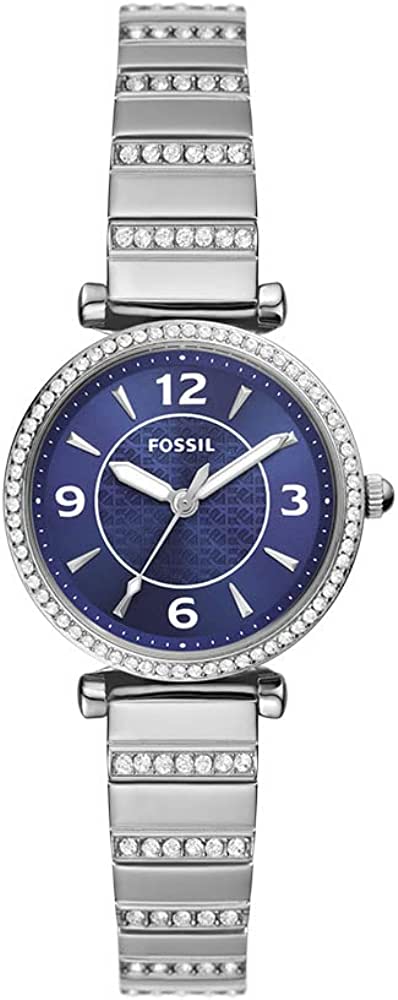 Carlie Three-Hand Blue Stainless Steel Watch