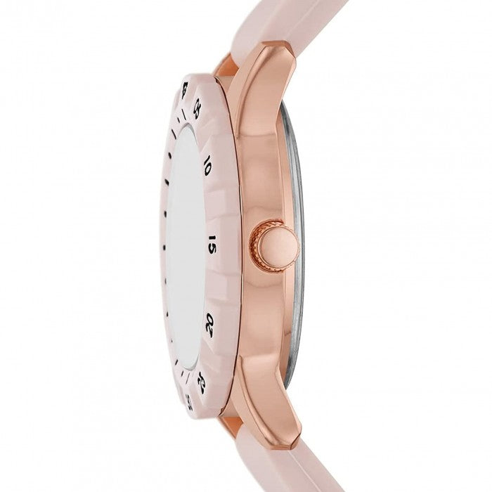 Doheny Quartz Analog Rose Gold-Tone Case & Pink Silicone Strap Watch