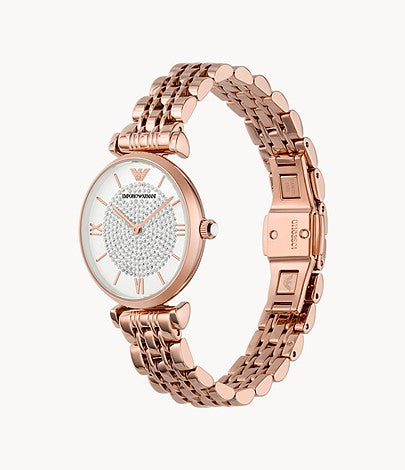 Women's Two-Hand Rose Gold-Tone Stainless Steel Watch