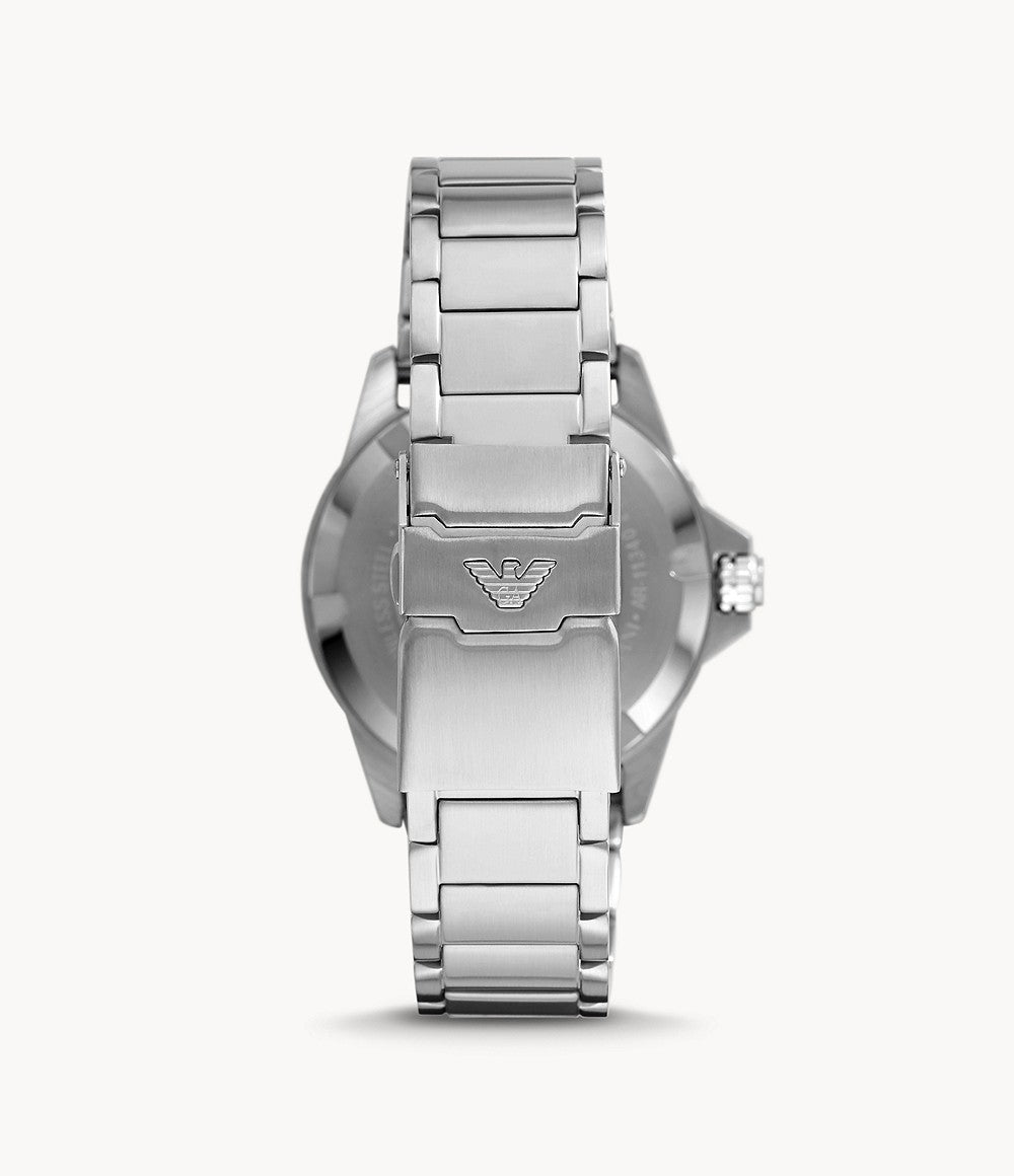 Three-Hand Date Stainless Steel Watch