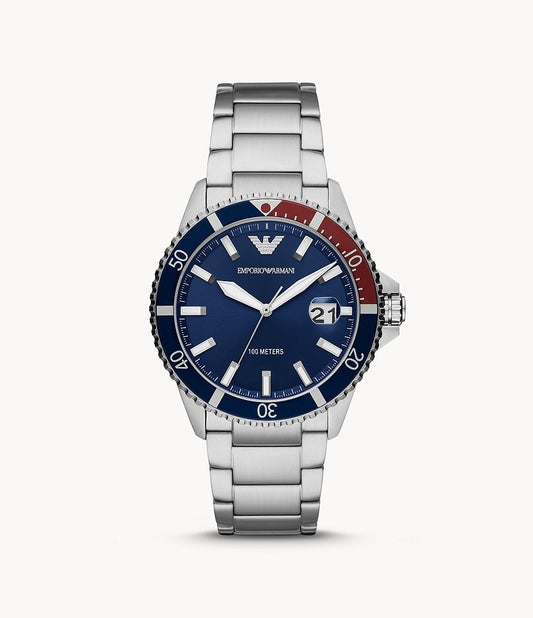 Three-Hand Date Stainless Steel Watch