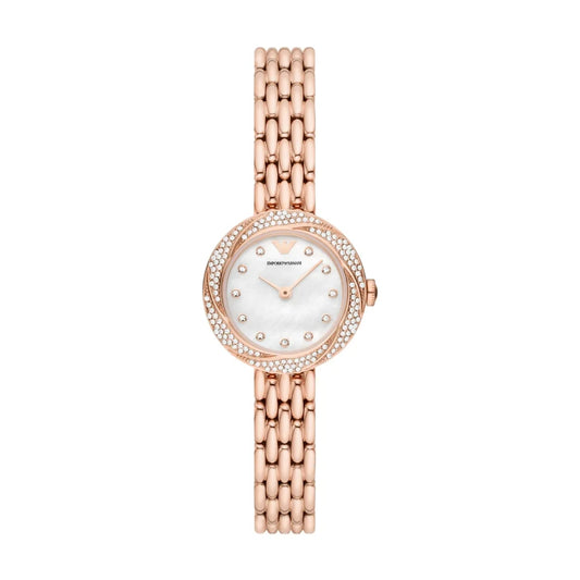 Two-Hand Rose Gold Stainless Steel Watch