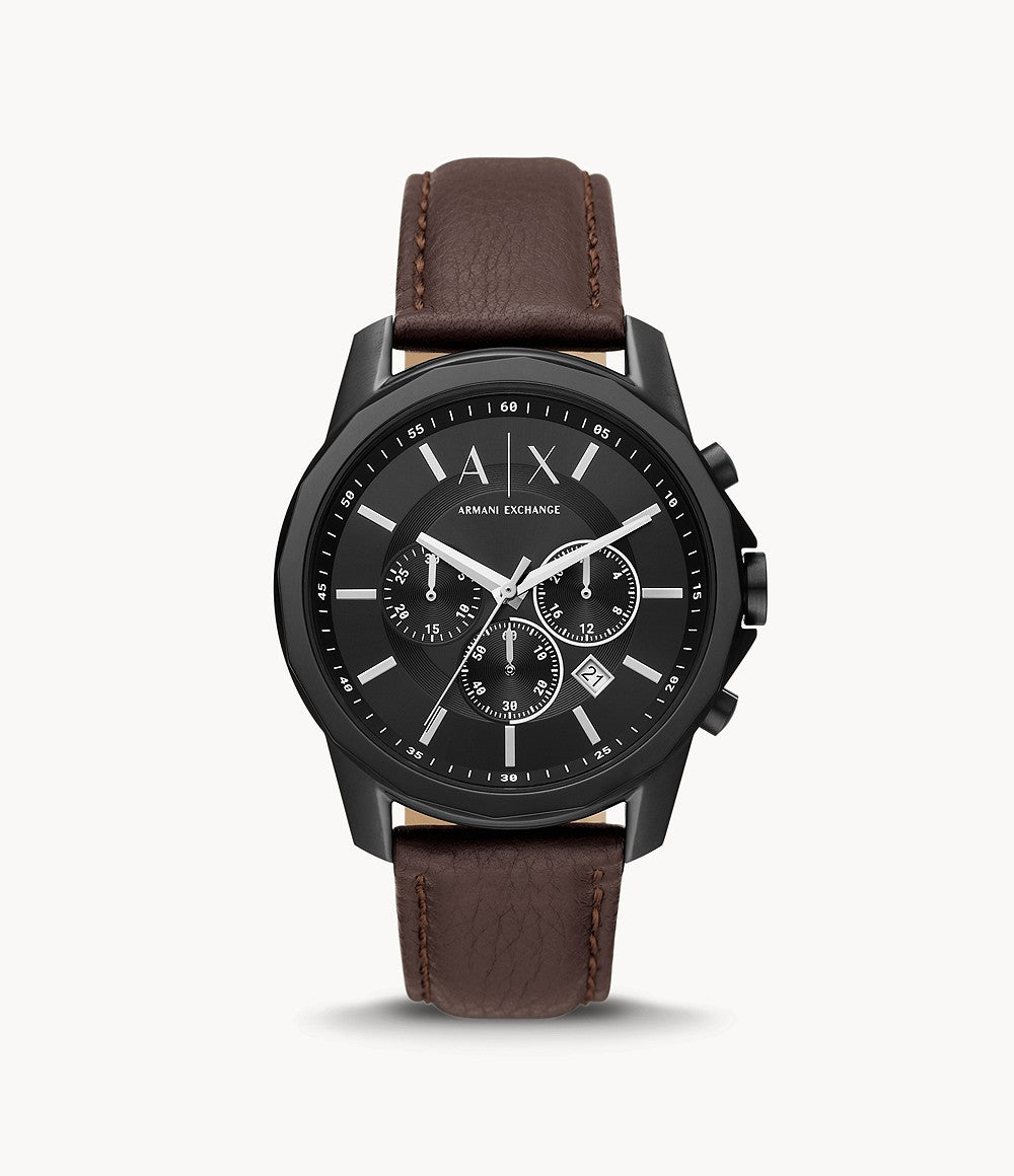 Chronograph Brown Leather Watch