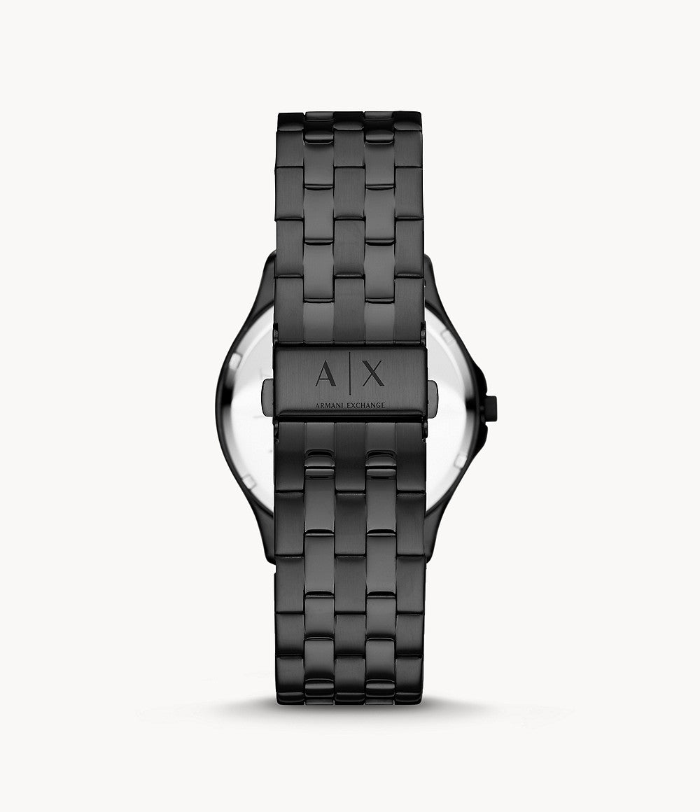 Three-Hand Black Stainless Steel Watch