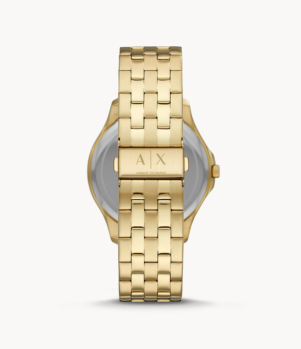 Three-Hand Gold-Tone Stainless Steel Watch