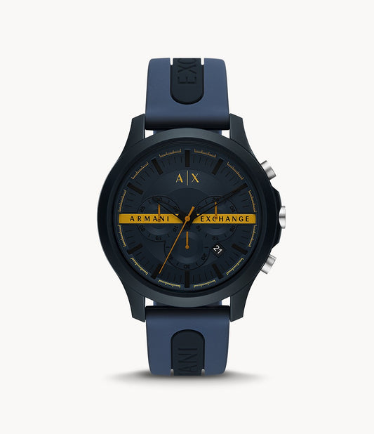 Chronograph Black and Blue Silicone Watch