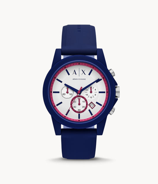 Chronograph Blue and Purple Silicone Watch