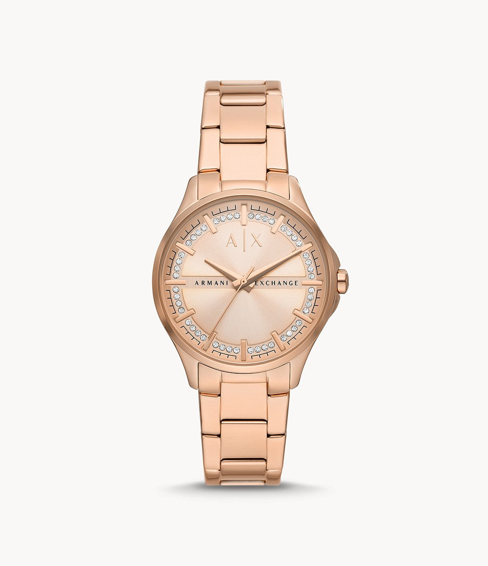 Three-Hand Rose Gold-Tone Stainless Steel Watch – Timekeeper