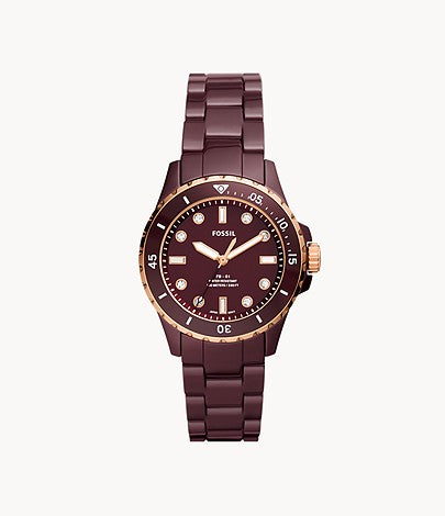 FB-01 Three-Hand Burgundy Ceramic Watch