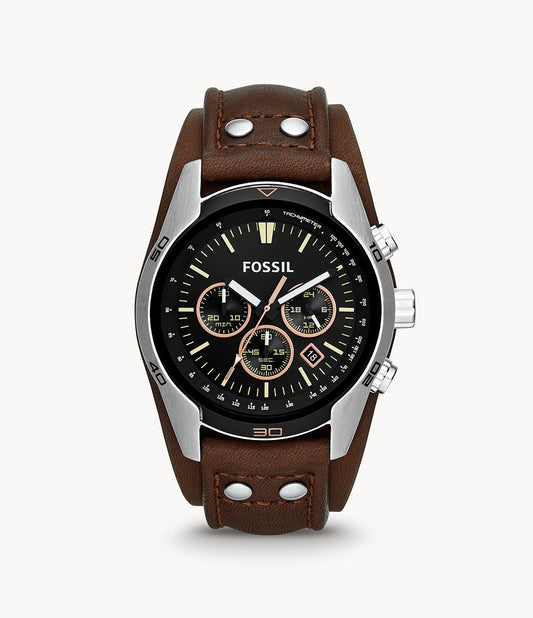 Coachman Chronograph Brown Leather Watch