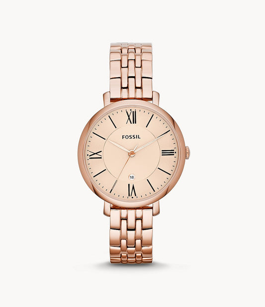 Jacqueline Rose-Tone Stainless Steel Watch