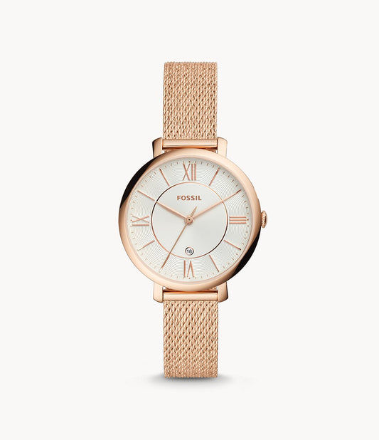 Jacqueline Three-Hand Rose Gold-Tone Stainless Steel Watch
