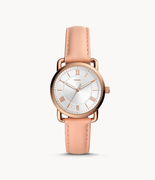 Copeland Three-Hand Nude Leather Watch