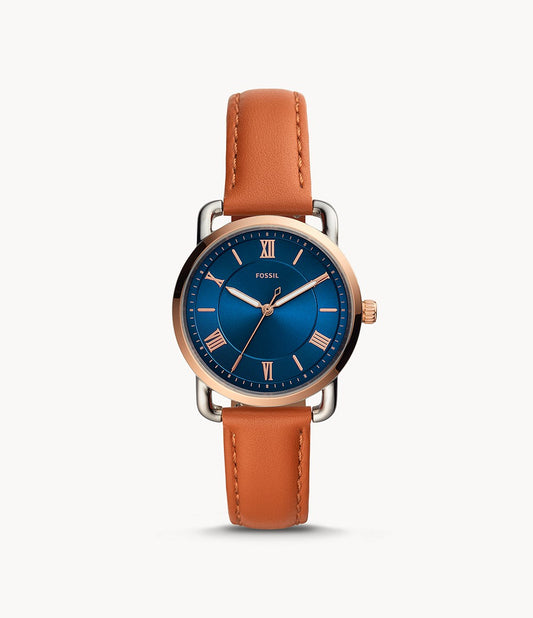 Copeland Three-Hand Tan Leather Watch