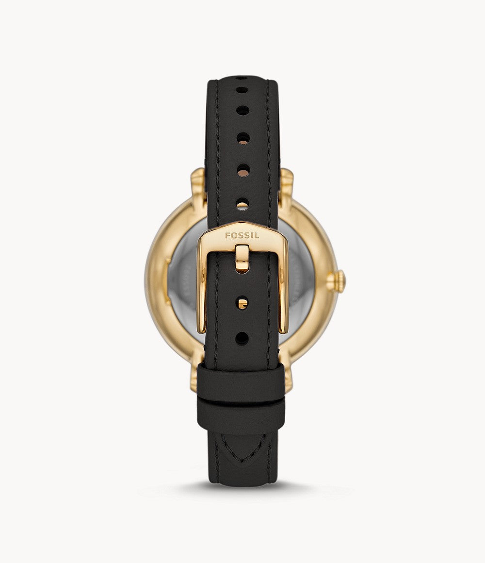 Jacqueline Solar-Powered Black Eco Leather Watch