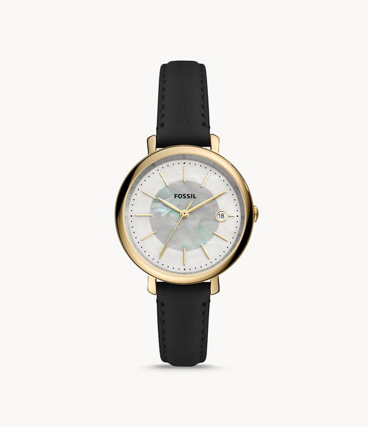 Jacqueline Solar-Powered Black Eco Leather Watch