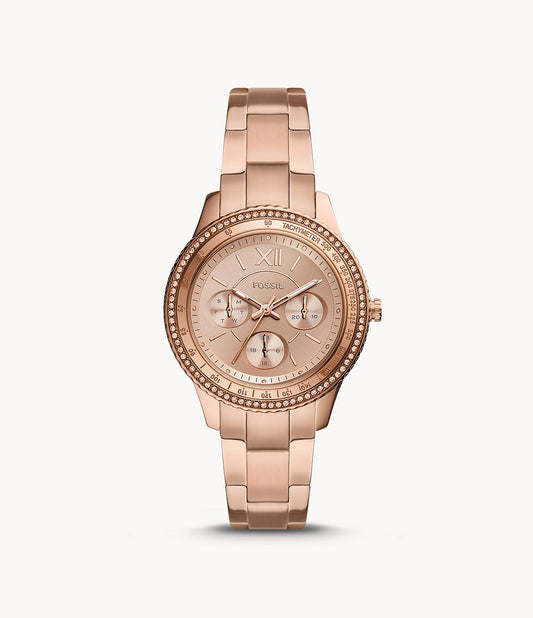 Stella Sport Multifunction Rose Gold-Tone Stainless Steel Watch