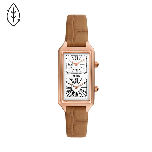 Raquel Dual Time Brown Sugar Eco Leather Watch