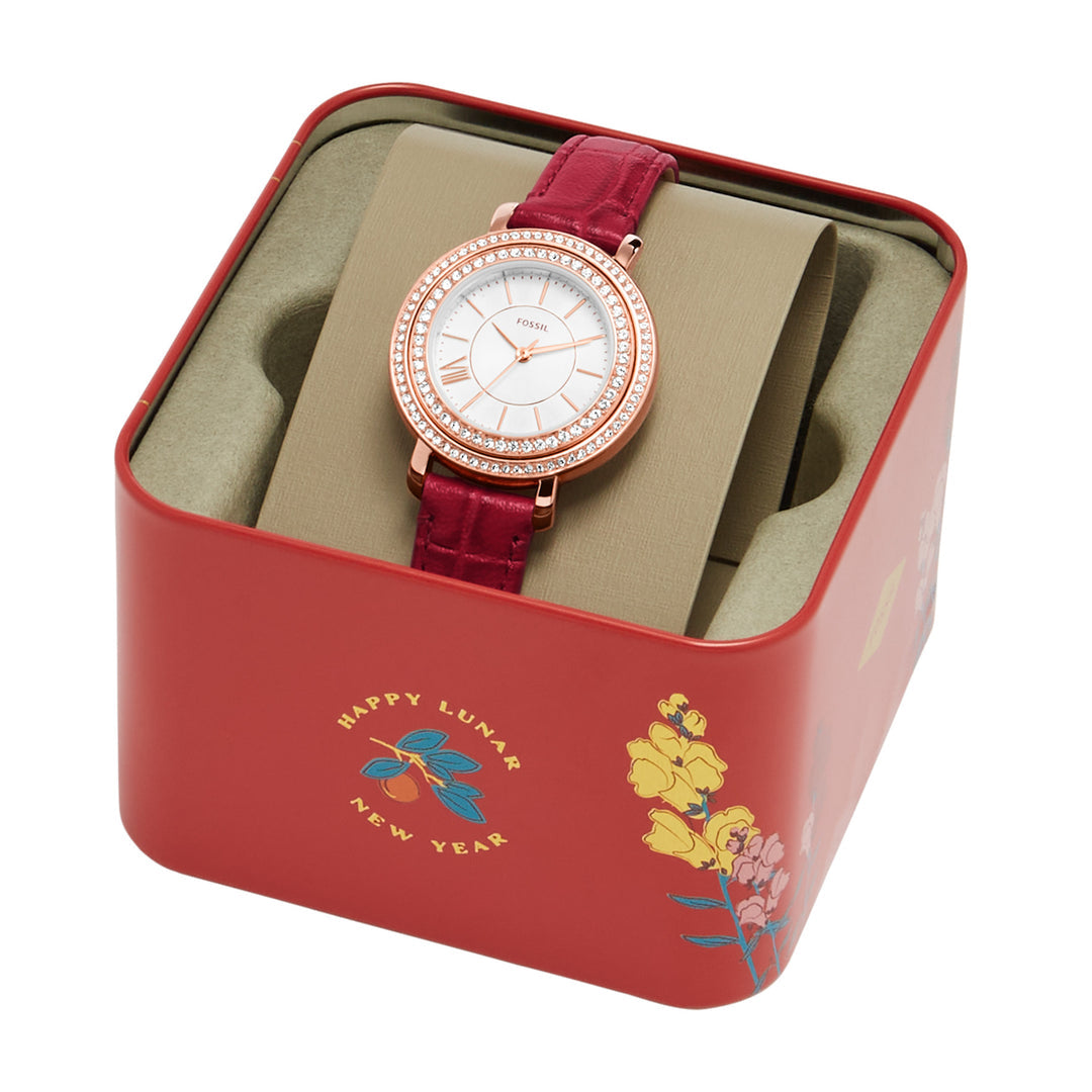 Lunar New Year Jacqueline Three-Hand Red Eco Leather Watch
