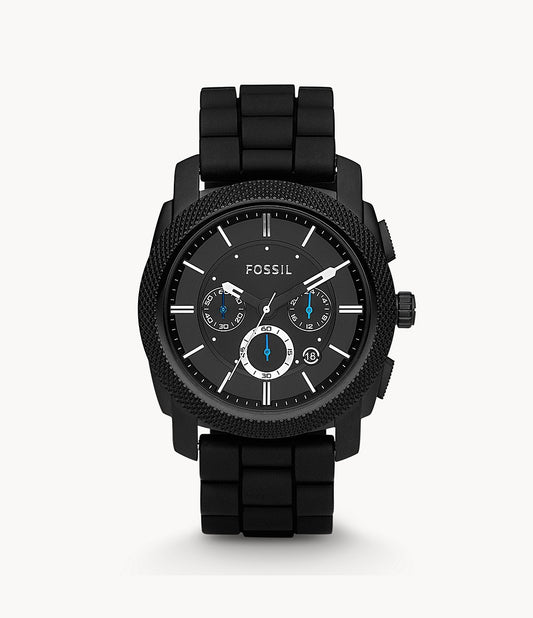 Machine Chronograph Black Silicone Watch