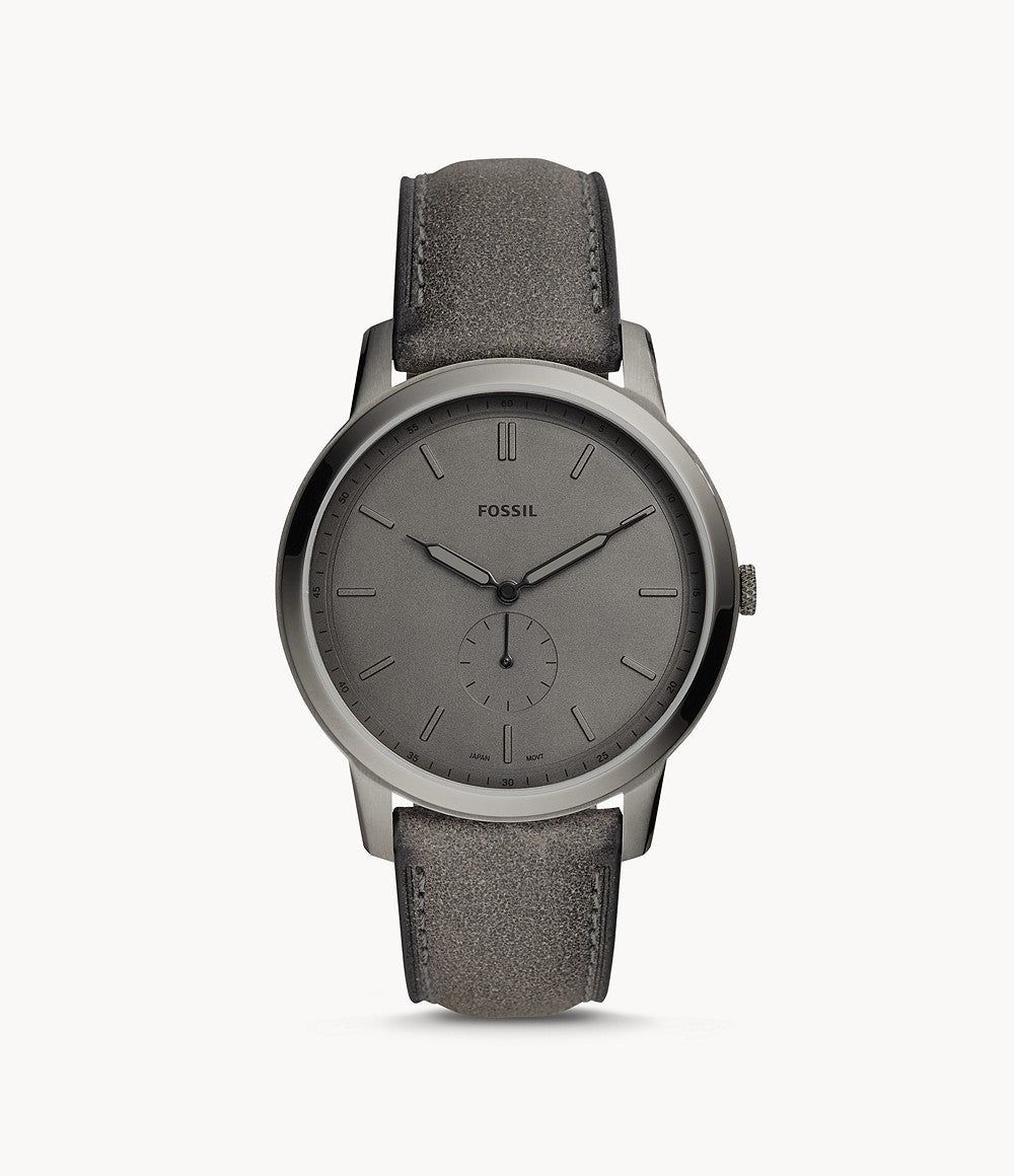 The Minimalist Two-Hand Grey Leather Watch