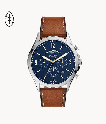 Forrester Chronograph Luggage Leather Strap