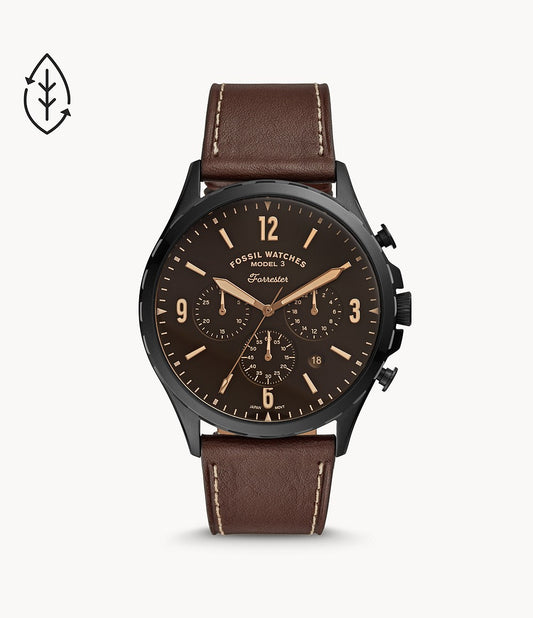 Forrester Chronograph Brown Leather Watch