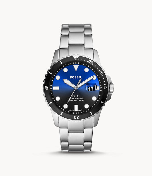 FB-01 Three-Hand Date Stainless Steel Watch
