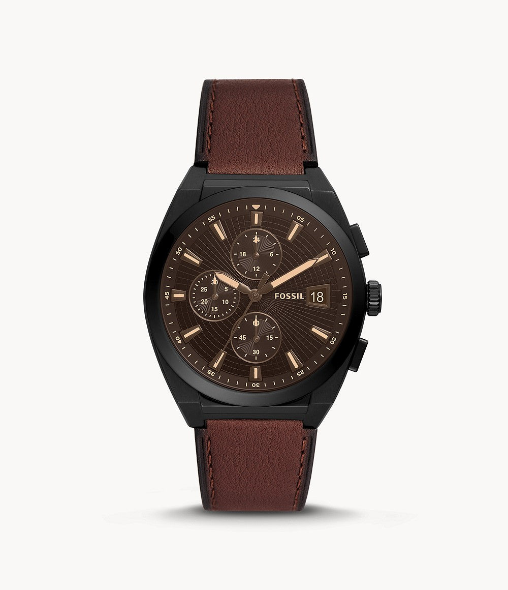 Everett Chronograph Brown Eco Leather Watch