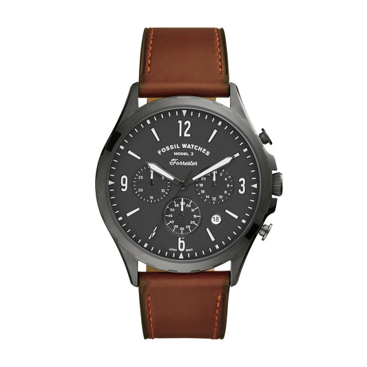 Forrester Chronograph Amber Leather Watch