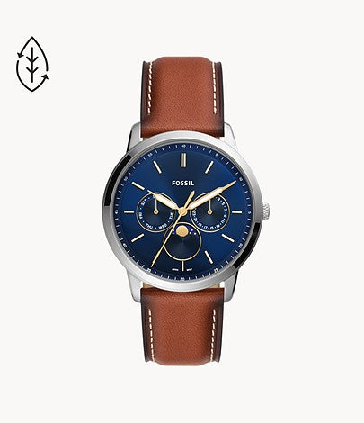 Neutra Moonphase Multifunction Brown Eco Leather Watch