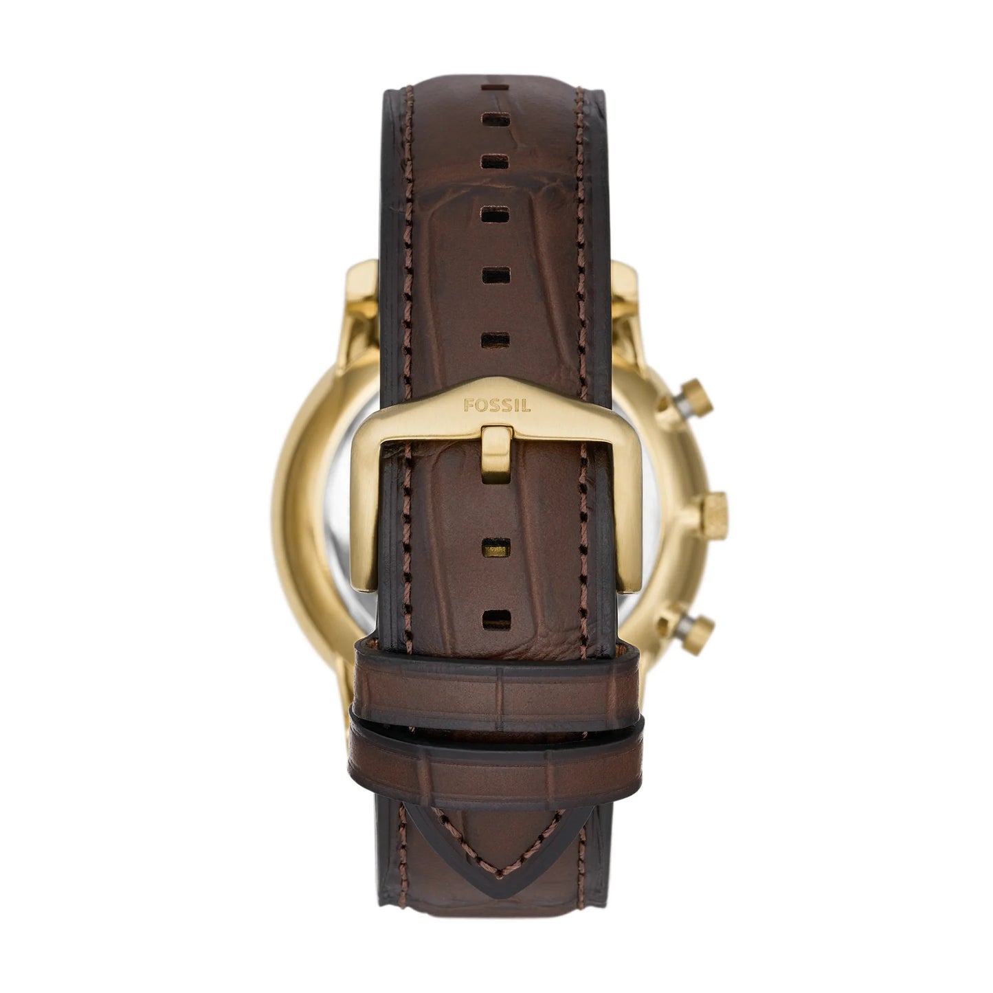 Minimalist Chronograph Brown Croco Eco Leather Watch