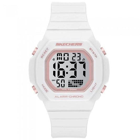 Floweridge Digital White Plastic Case Polyurethane Strap Watch