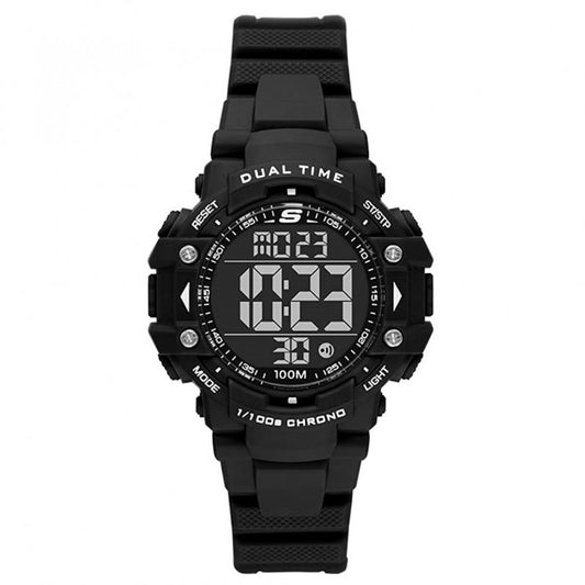 Rossmoor Digital Plastic Case Black Polyurethane Strap Watch