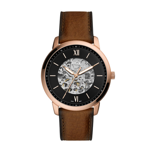 Neutra Automatic Brown Leather Watch