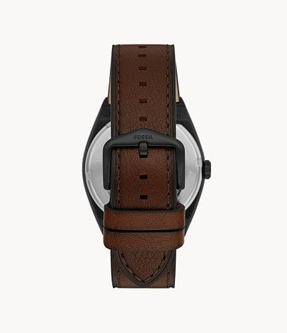 Everett Automatic Dark Brown Eco Leather Watch