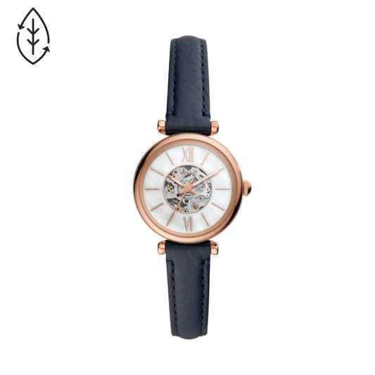 Carlie Automatic Navy Eco Leather Watch